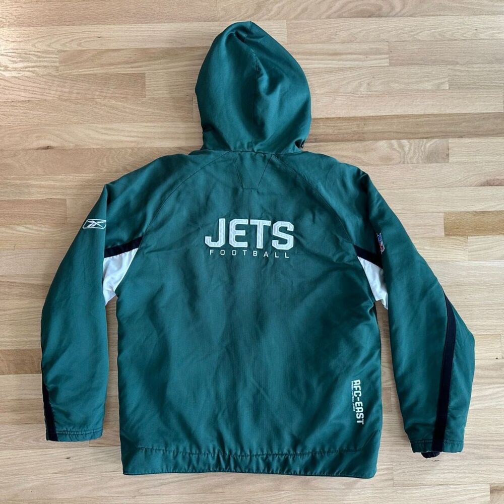 Vintage New York Jets NFL On-Field Full Zip Windbreaker Jacket Hooded size L